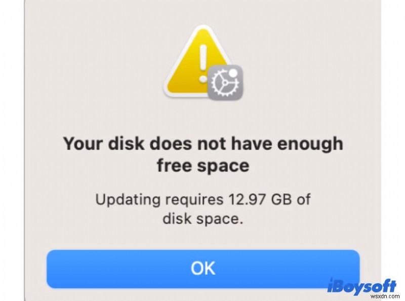 MacOS सोनोमा स्थापित करने के लिए  पर्याप्त स्थान नहीं  त्रुटि का समाधान करें 
