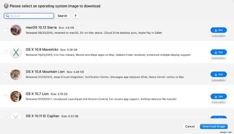 ऐप स्टोर के बिना लीगेसी macOS संस्करण डाउनलोड करें - सीधे लिंक 