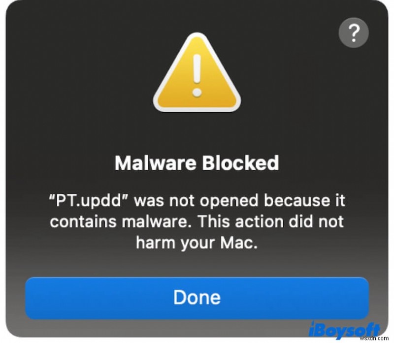 MacOS पर लगातार  PT.updd  मैलवेयर अलर्ट को तुरंत हटाएं 