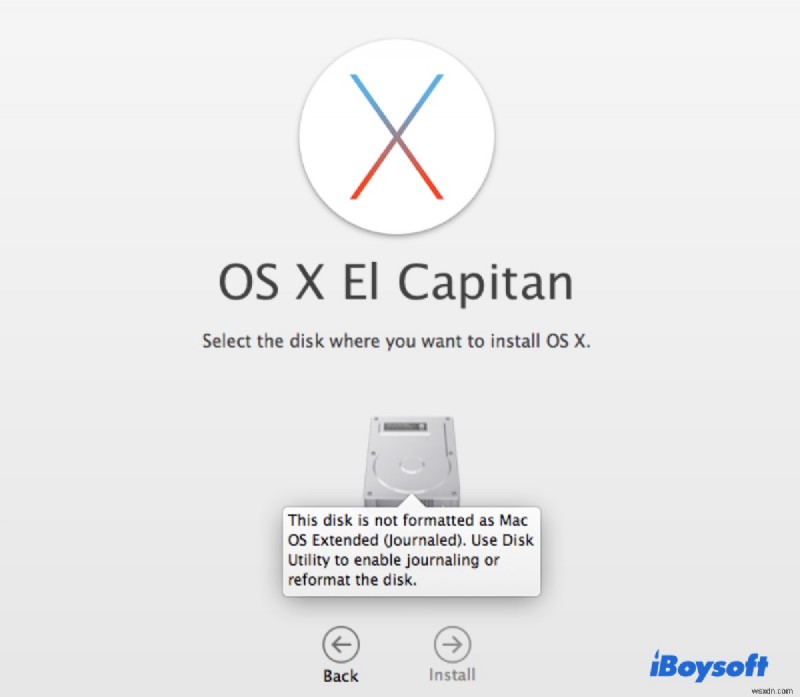 MacOS को पुनः इंस्टॉल करते समय  डिस्क को Mac OS एक्सटेंडेड (जर्नलेड) के रूप में स्वरूपित नहीं किया गया  त्रुटि का समाधान करें 