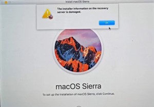  रिकवरी सर्वर पर इंस्टॉलर जानकारी क्षतिग्रस्त है  macOS पुनर्स्थापना त्रुटि का समाधान करें 