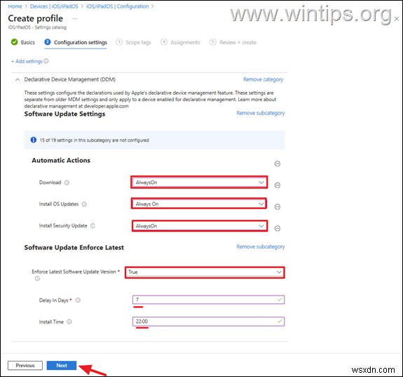 Microsoft Intune में iOS उपकरणों के लिए DDM अद्यतन नीति स्थापित करने के लिए चरण-दर-चरण मार्गदर्शिका 