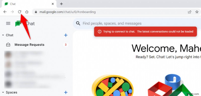 Google चैट में  चैट से कनेक्ट करने में असमर्थ  त्रुटियों का समाधान करें 