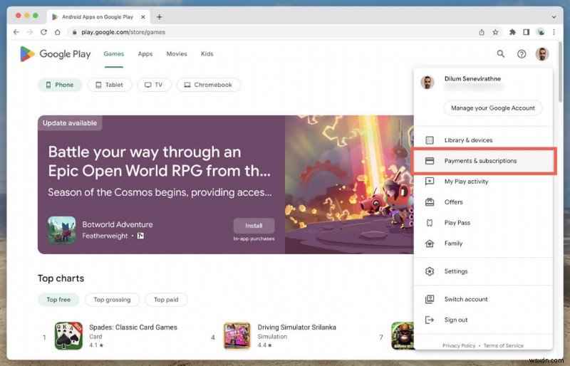5 सरल चरणों में आसानी से अपनी Google Play सदस्यताएँ रोकें या रद्द करें 