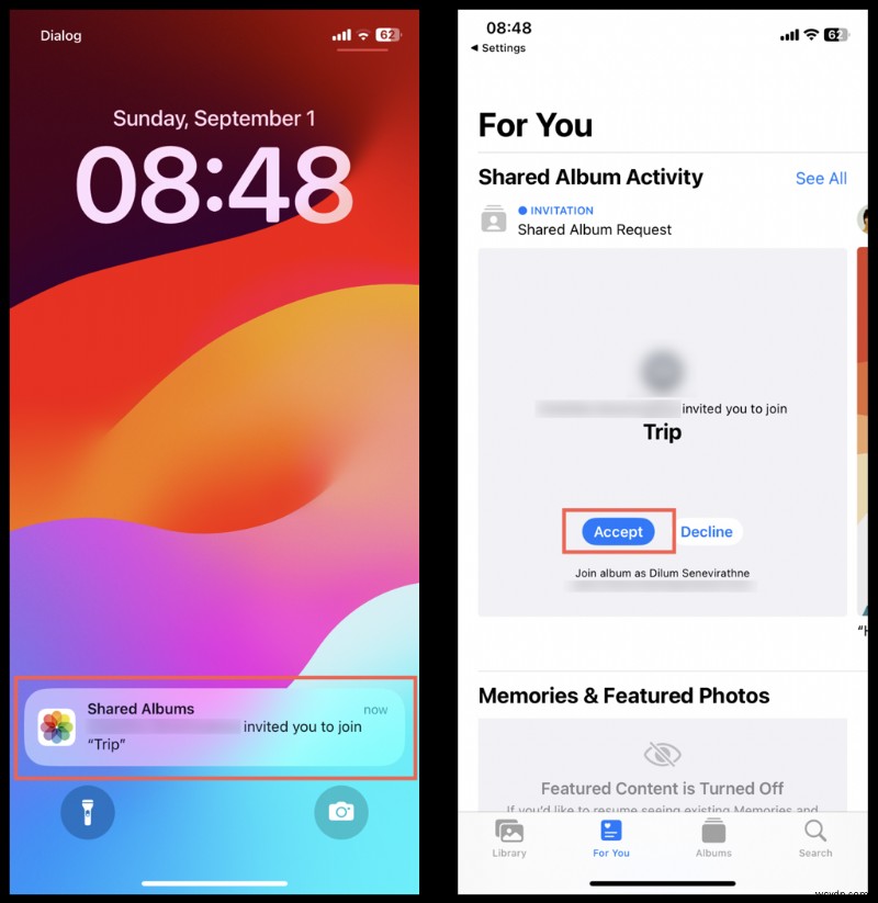 iPhone पर साझा iCloud एल्बम आमंत्रण स्वीकार करना:एक त्वरित मार्गदर्शिका 