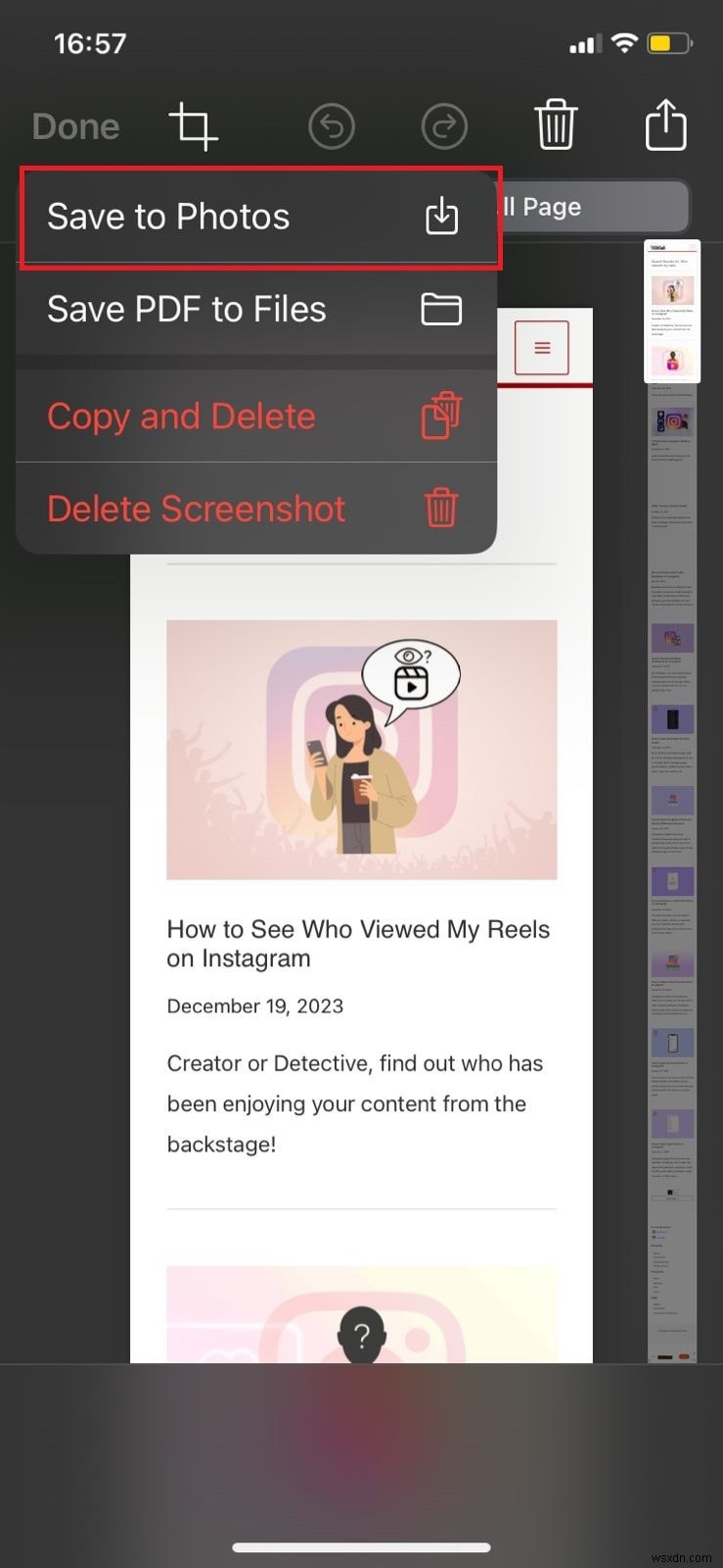 iPhone पर पूर्ण-पृष्ठ स्क्रीनशॉट कैसे कैप्चर करें:चरण-दर-चरण मार्गदर्शिका 
