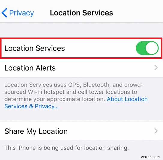 कैसे पता करें कि किसी iPhone उपयोगकर्ता ने स्थान सेवाएँ अक्षम कर दी हैं 