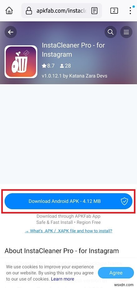 अपने इंस्टाग्राम प्रोफ़ाइल को अनुकूलित करने के लिए इंस्टेंट क्लीनर डाउनलोड करें और उसका उपयोग करें 