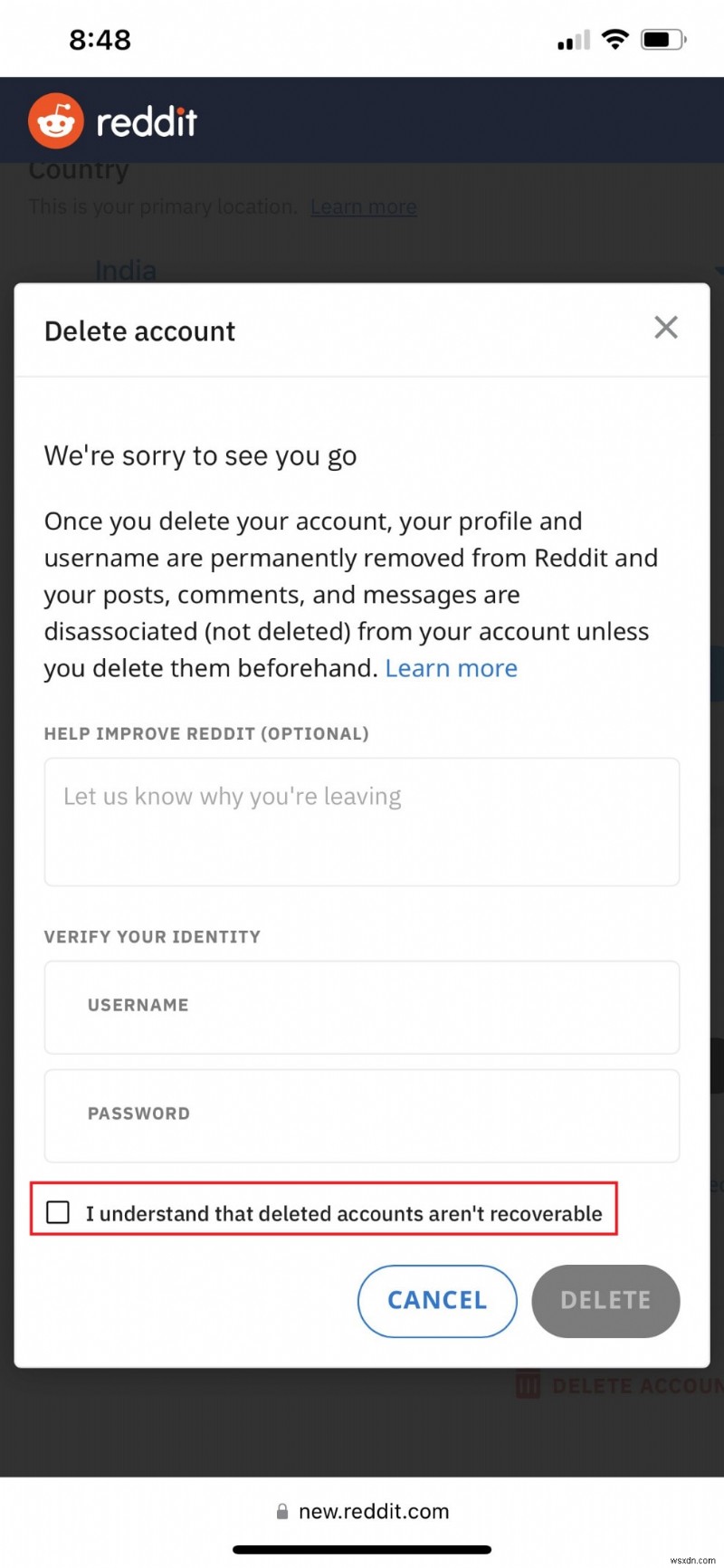 iPhone पर अपना Reddit खाता हटाएं - सुरक्षित और चरण-दर-चरण निर्देश 