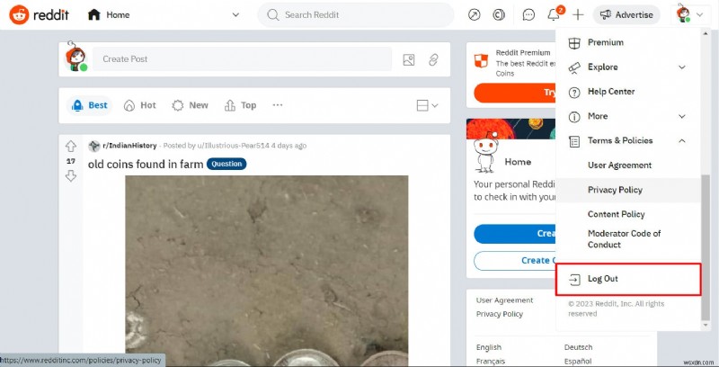 Android पर Reddit ऐप से लॉग आउट करने के लिए चरण-दर-चरण मार्गदर्शिका 