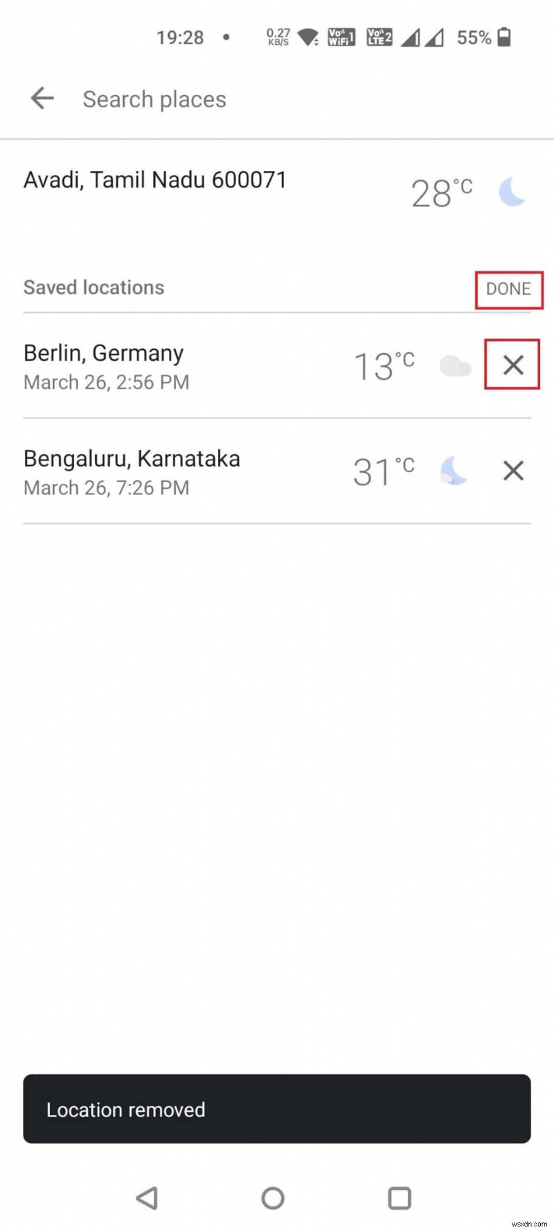 अपने एंड्रॉइड मौसम ऐप से शहरों को आसानी से हटाएं 