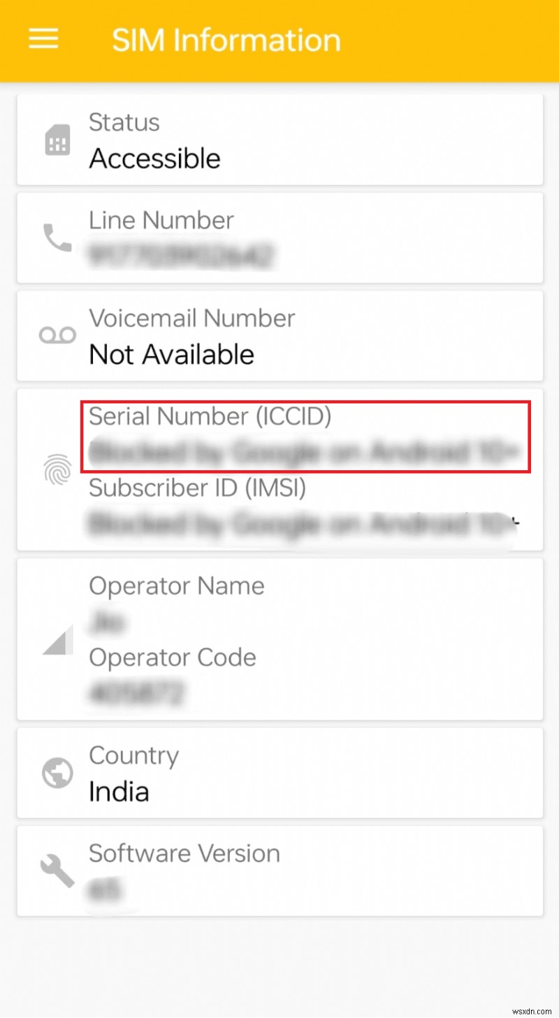 Android डिवाइस पर अपना सिम कार्ड (ICCID) नंबर ढूँढना 