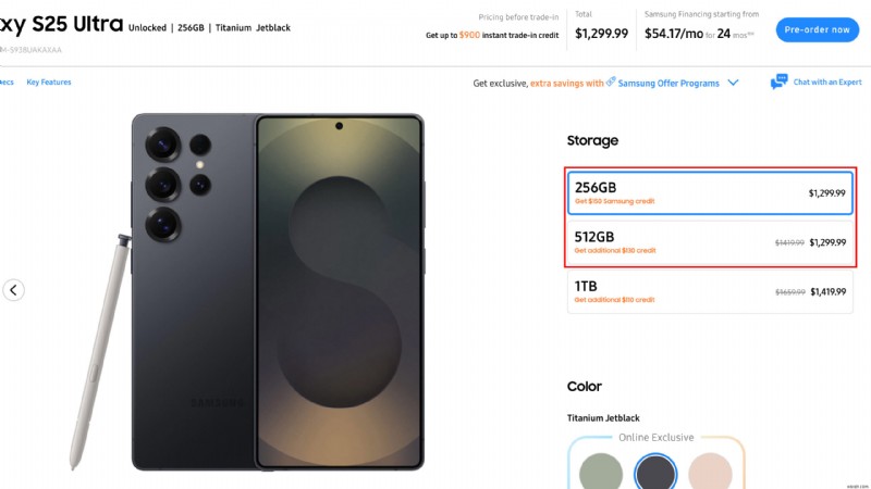 $399.99 में सैमसंग गैलेक्सी एस25 अल्ट्रा + बड्स 3 प्रो प्राप्त करें - विशेष ट्रेड‑इन ऑफर 