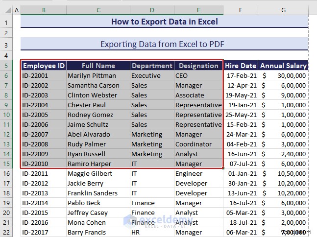 एक्सेल डेटा को DOC, PDF, CSV, XML और vCard फॉर्मेट में निर्यात करना आसान हो गया 
