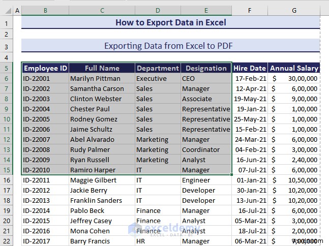 एक्सेल डेटा को DOC, PDF, CSV, XML और vCard फॉर्मेट में निर्यात करना आसान हो गया 