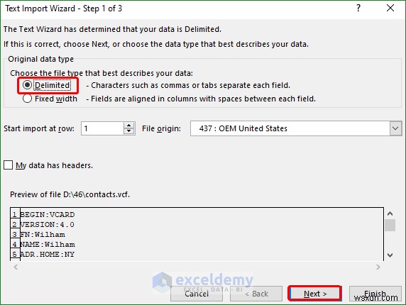 Excel में VCF (vCard) फ़ाइलें खोलें:2 आसान तरीके 