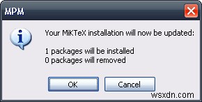 MiKTeX के साथ आसानी से LaTeX पैकेज प्रबंधित करें:खोजें, इंस्टॉल करें और अपडेट करें 